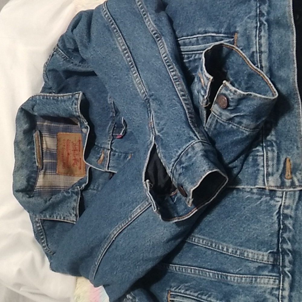 SALE! Levi's Strauss & Co. Denim Vintage Trucker Jacket W Blanket Lining Sz.M - Picture 13 of 13